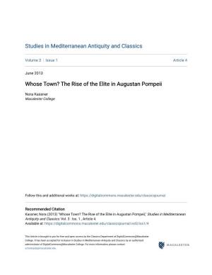 The Rise of the Elite in Augustan Pompeii