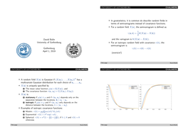 Lecture 3: Kriging and Parameter Estimation Gaussian Random Fields