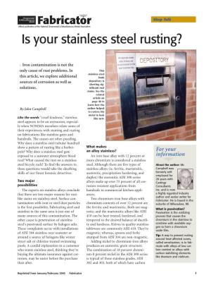 Is Your Stainless Steel Rusting?