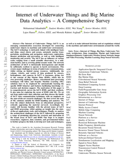 Internet of Underwater Things and Big Marine Data Analytics – a Comprehensive Survey