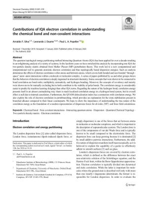 Contributions of IQA Electron Correlation in Understanding the Chemical Bond and Non-Covalent Interactions
