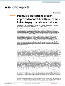 Positive Expectations Predict Improved Mental-Health Outcomes Linked To