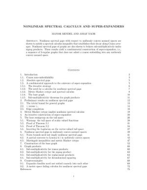 Nonlinear Spectral Calculus and Super-Expanders