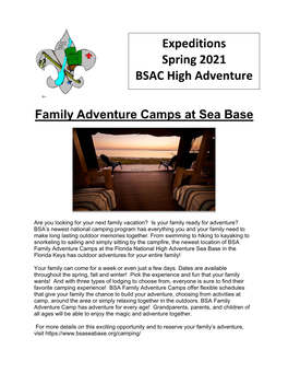 Expeditions Spring 2021 BSAC High Adventure