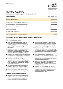 Shenley Academy Shenley Lane, Northfield, Birmingham, West Midlands B29 4HE