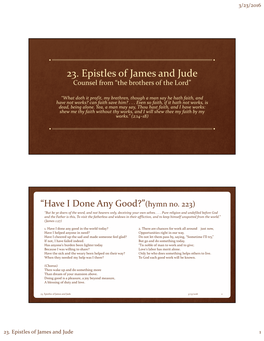 23. Epistles of James and Jude Counsel from “The Brothers of the Lord”