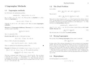 1 Lagrangian Methods 1.2 the Dual Problem