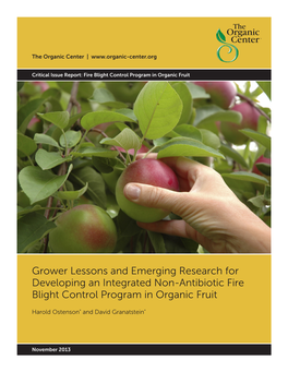 Fire Blight Control Program in Organic Fruit