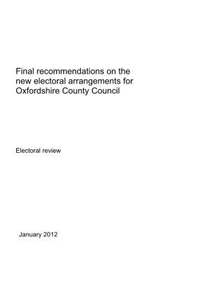 Final Recommendations on the New Electoral Arrangements for Oxfordshire County Council