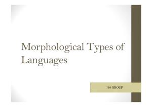 Morphological Types of Languages