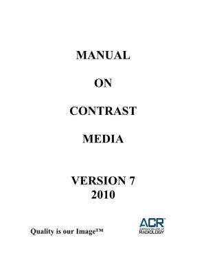 Manual on Contrast Media Version 7 2010