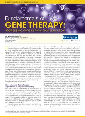 Fundamentals of GENE THERAPY: ADDRESSING GAPS in PHYSICIAN EDUCATION