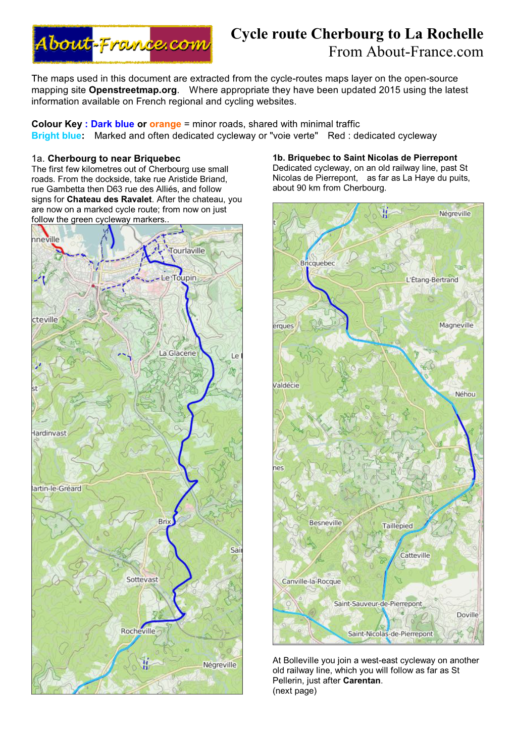 Cycle Route Cherbourg Domfront Laval Angers