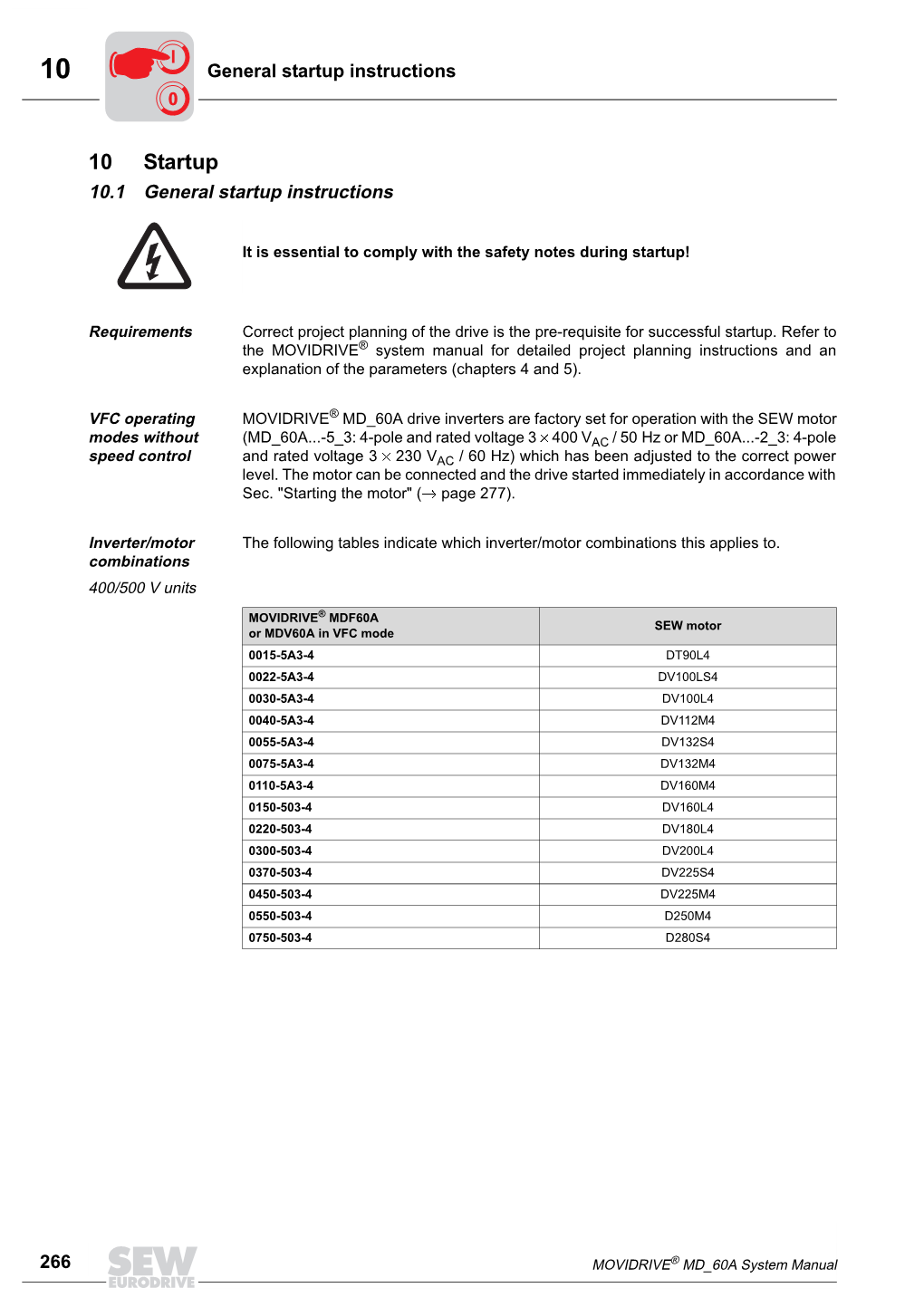 10 Startup 10.1 General Startup Instructions