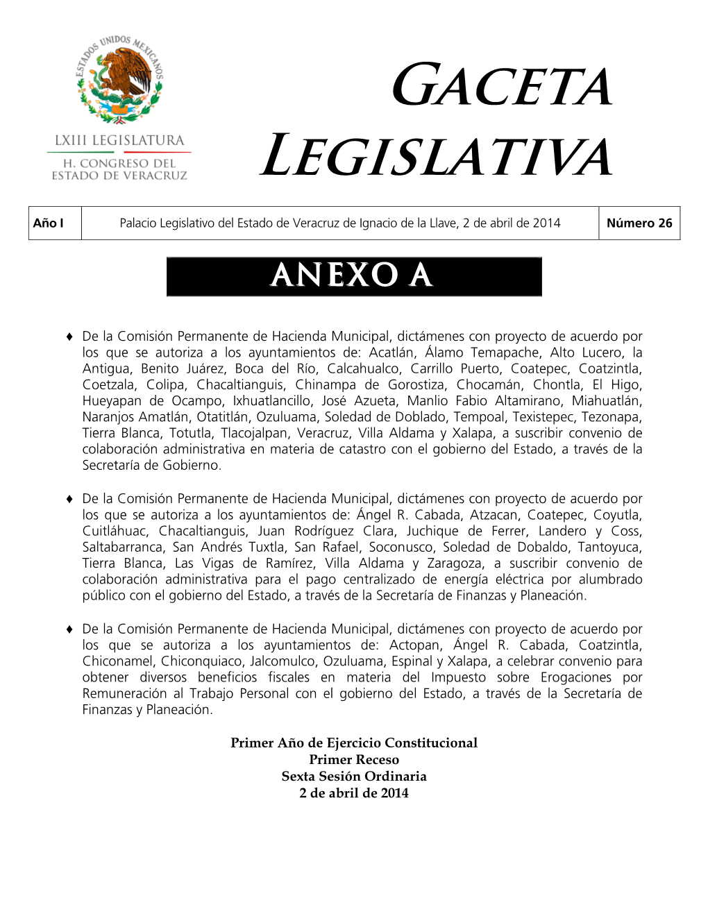 Gaceta Legislativa