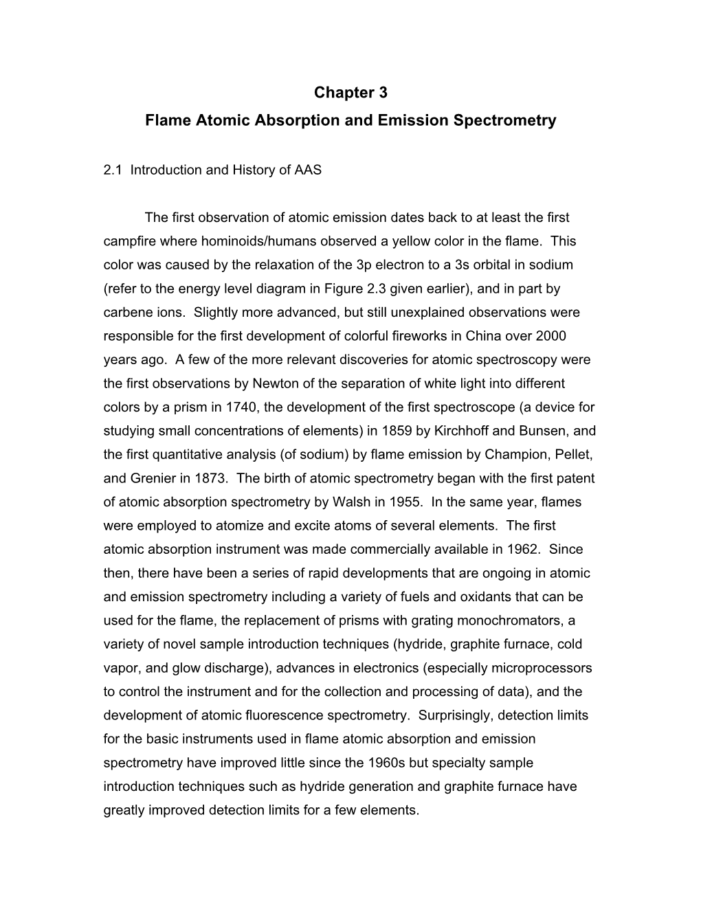 Chapter 3 Flame Atomic Absorption and Emission Spectrometry