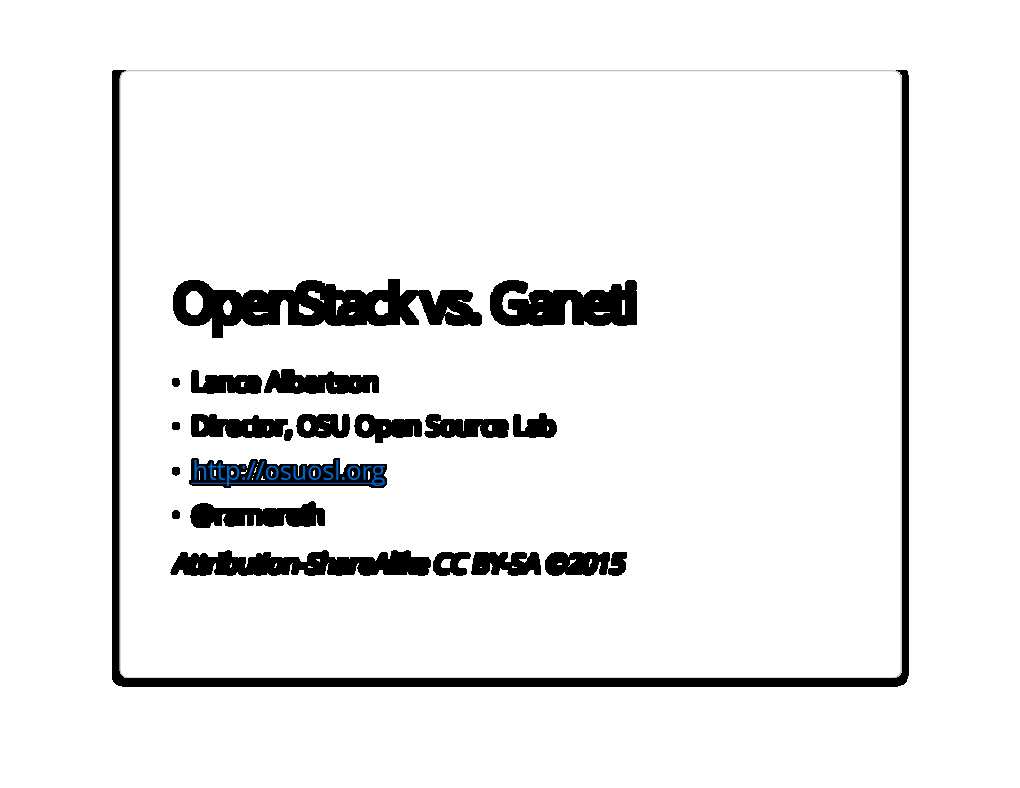 Openstack Vs. Ganeti