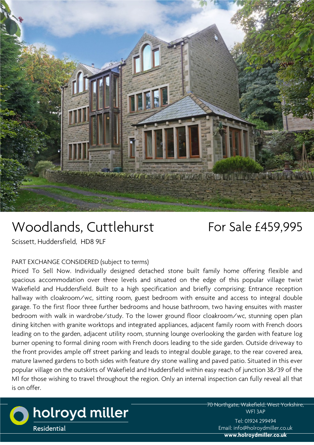 Woodlands, Cuttlehurst for Sale £459 ,995 Scissett, Huddersfield, HD8 9LF