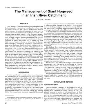 The Management of Giant Hogweed in an Irish River Catchment
