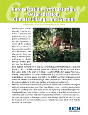Reforestation, Afforestation, Deforestation, Climate Change and Gender