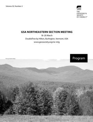 Program Book 30% Post-Consumer Northeastern Section GSA Officers for 2017–2018 Chair