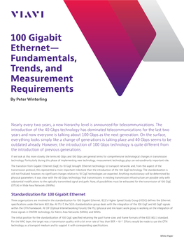 100 Gigabit Ethernet—Fundamentals, Trends, and Measurement
