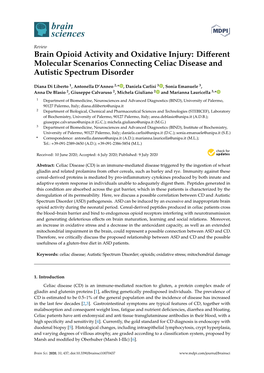 Brain Opioid Activity and Oxidative Injury: Different Molecular Scenarios Connecting Celiac Disease and Autistic Spectrum Disord