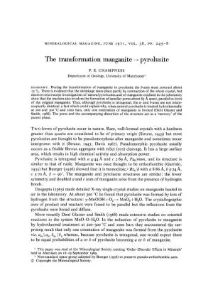 The Transformation Manganite -, Pyrolusite