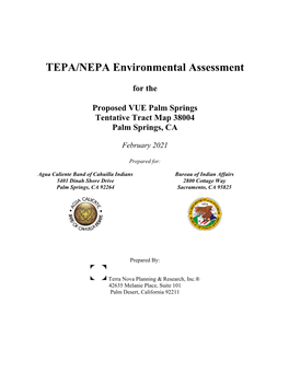 VUE Palm Springs TEPA / NEPA Environmental Assessment