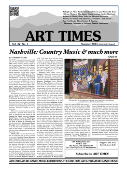 Summer 2015 (June/July/August) Nashville: Country Music & Much More by Cornelia Seckel 1919