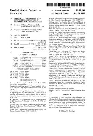 United States Patent (19) 11 Patent Number: 5,955,504 Wechter Et Al