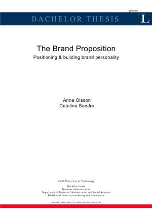 Positioning & Building Brand Personality