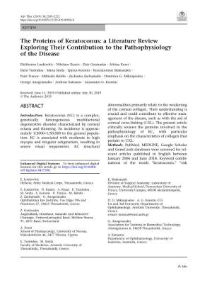 The Proteins of Keratoconus: a Literature Review Exploring Their Contribution to the Pathophysiology of the Disease