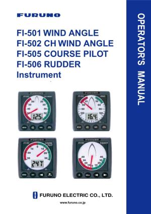 FI-501 WIND ANGLE FI-502 CH WIND ANGLE FI-505 COURSE PILOT FI-506 RUDDER Instrument