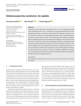 Globozoospermia Syndrome: an Update