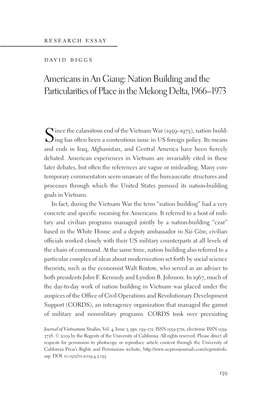 Americans in an Giang: Nation Building and the Particularities of Place in the Mekong Delta, 1966–1973