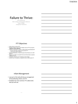 Failure to Thrive: Chris Pohlod DO