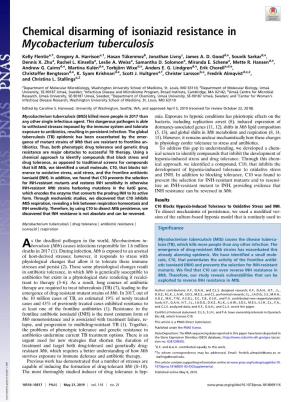 Chemical Disarming of Isoniazid Resistance in Mycobacterium Tuberculosis