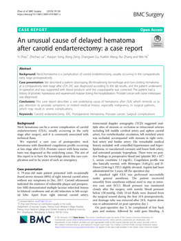 An Unusual Cause of Delayed Hematoma After Carotid