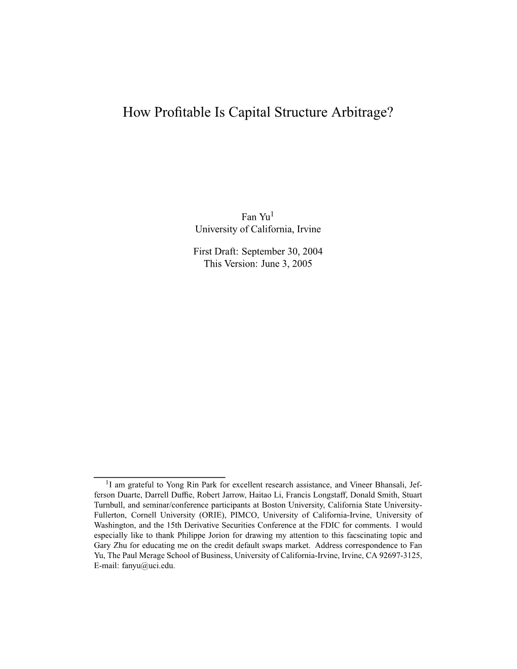 How Profitable Is Capital Structure Arbitrage?