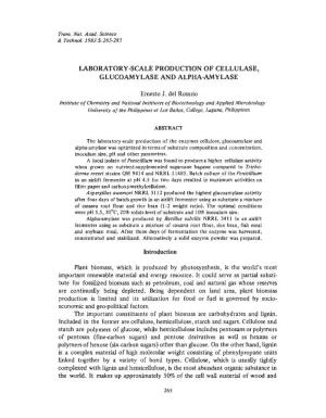 Laboratory Scale Production of Cellulase Glucoamylase and Alpha