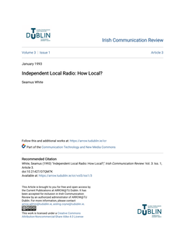 Independent Local Radio: How Local?