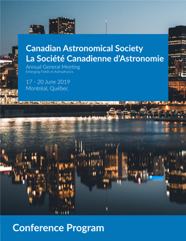 Canadian Astronomical Society La Société Canadienne D'astronomie