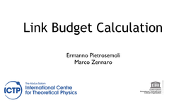 Link Budget Calculation