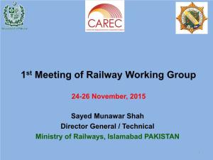 Presentation by the Ministry of Railways, Pakistan