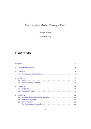 Model Theory – Draft