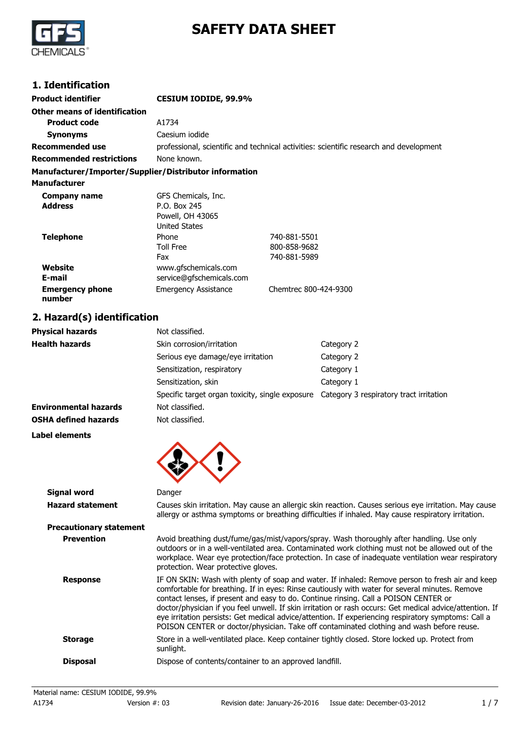 Safety Data Sheet