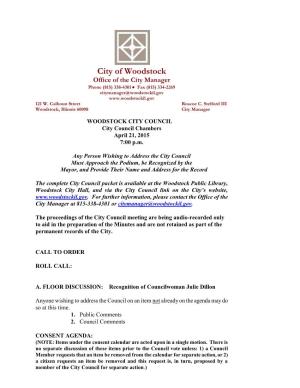 04-21-15 City Council Meeting Packet