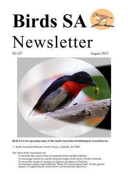 Birds SA Newsletter, August 2013 Part 1