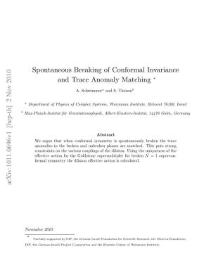 Spontaneous Breaking of Conformal Invariance and Trace Anomaly